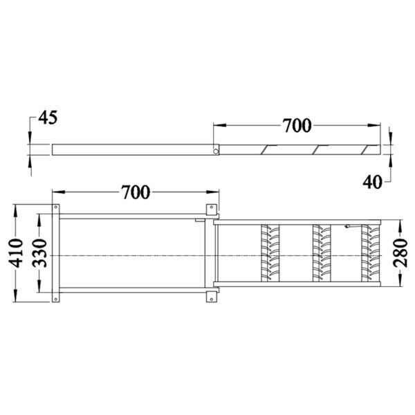Pullout Ladder 3 Steps 410 x 700mm